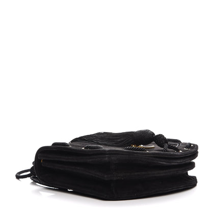 Saint Laurent Suede Medium Monogram Fetish Satchel Black 4 of 9