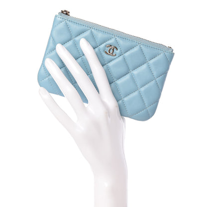 Chanel Lambskin Quilted Small Cosmetic Case Turquoise 2 of 12