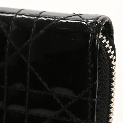 Christian Dior Patent Cannage Lady Dior Continental Zip Wallet Black 9 of 13