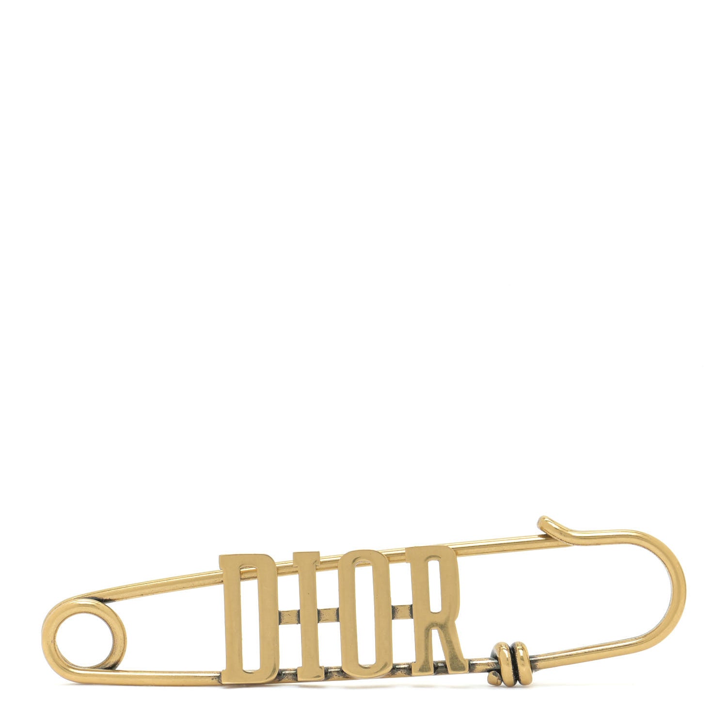 Christian Dior Logo Brooch Gold 1 of 4