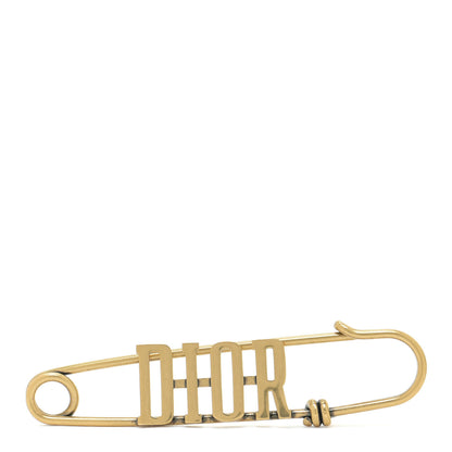 Christian Dior Logo Brooch Gold 1 of 4