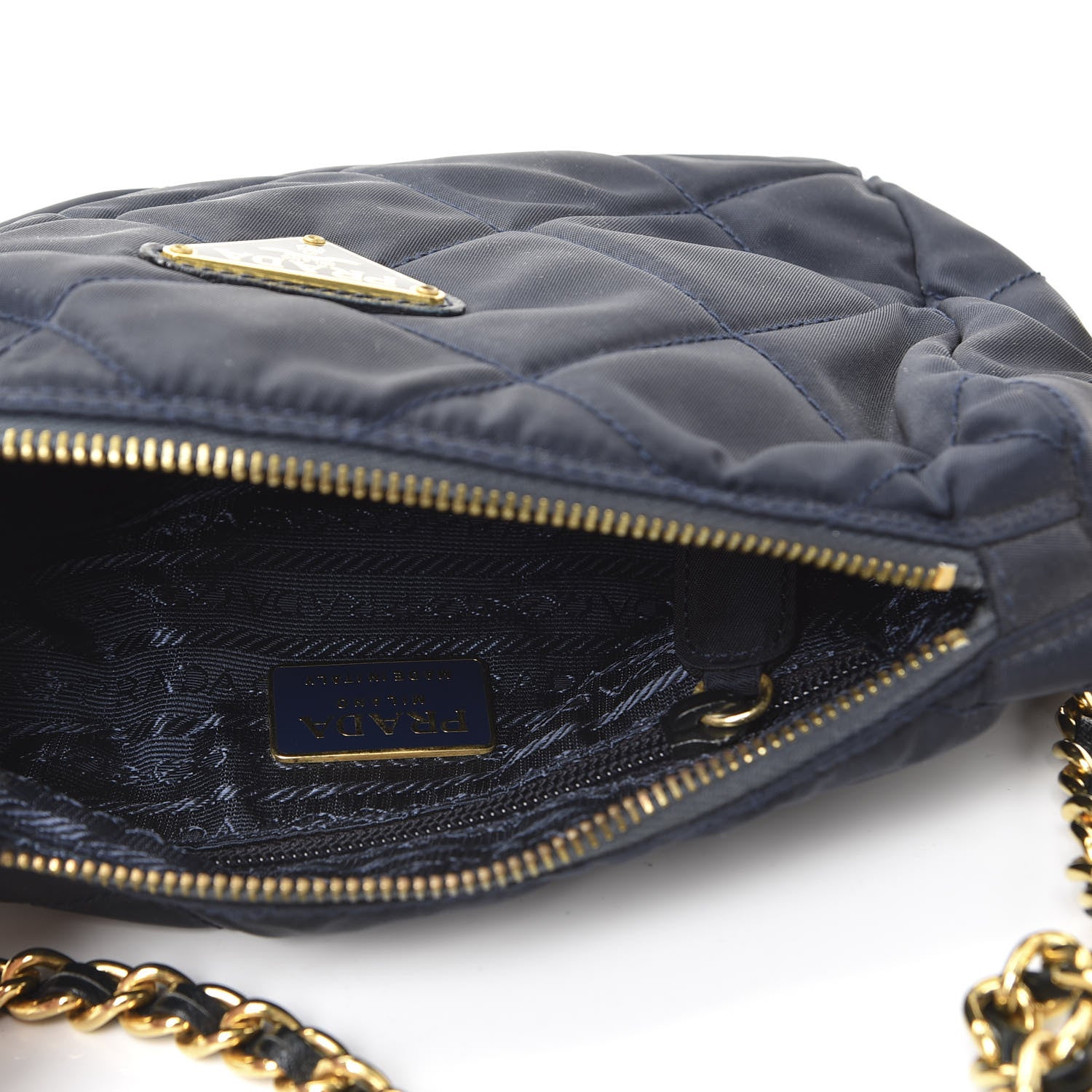 Prada Nylon Tessuto Impuntu Quilted Crossbody Bag Navy 4 of 9