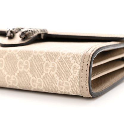 Gucci GG Supreme Monogram Textured Dollar Calfskin Mini Dionysus Chain Wallet Beige Mystic White Oatmeal 10 of 10