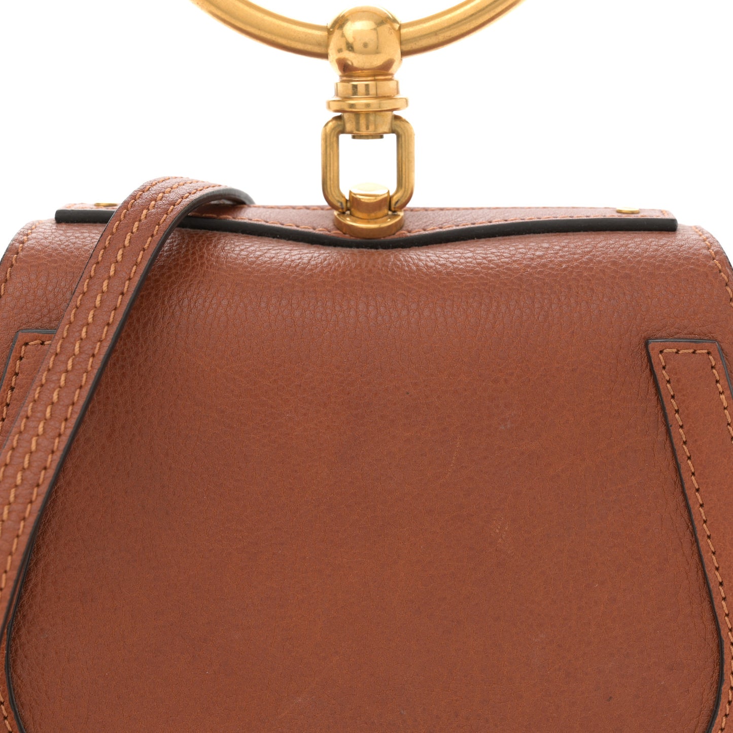Calfskin Suede Small Nile Bracelet Bag Caramel