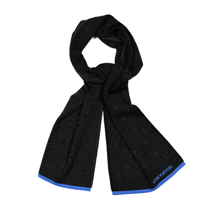 Louis Vuitton Wool My Monogram Eclipse Scarf Black Blue 1 of 4