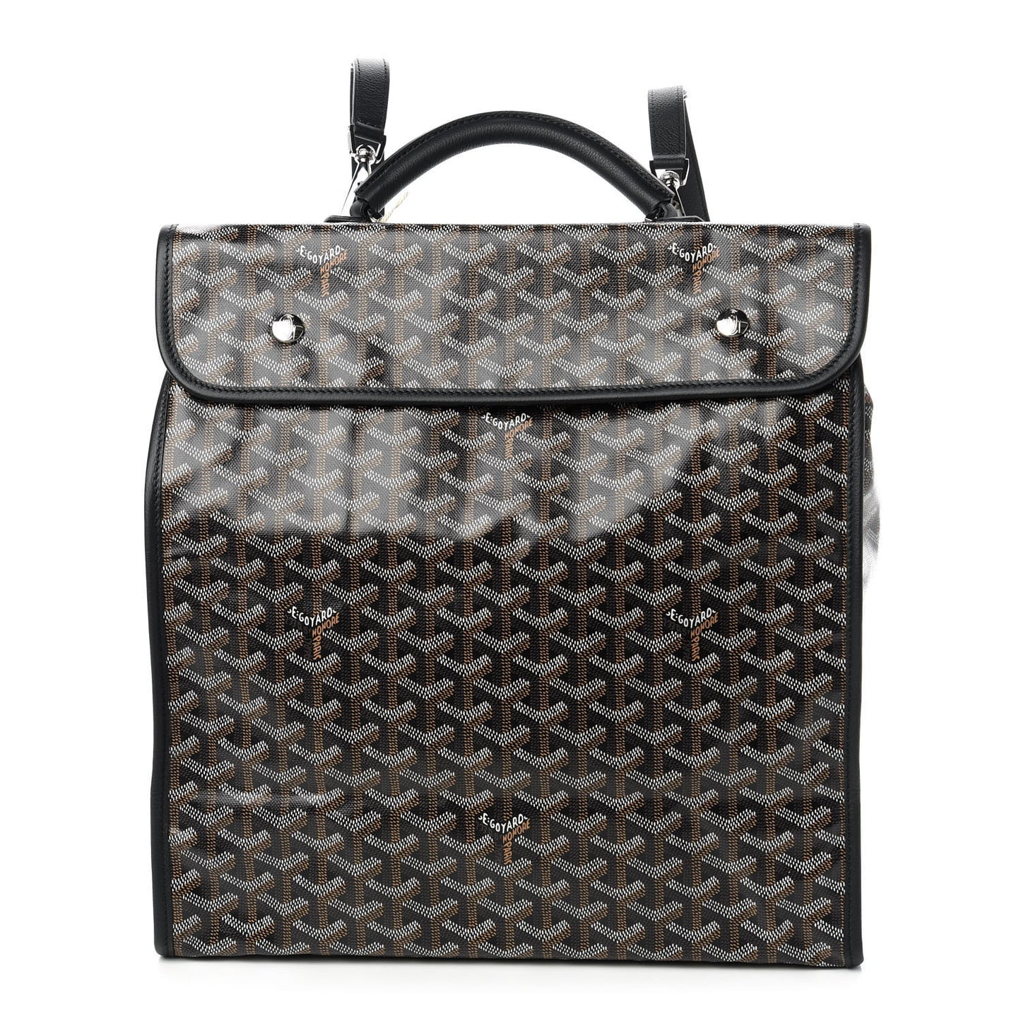 Goyardine Saint Leger Soft Briefcase Backpack Black