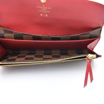 Louis Vuitton Damier Ebene Emilie Wallet Red 5 of 12