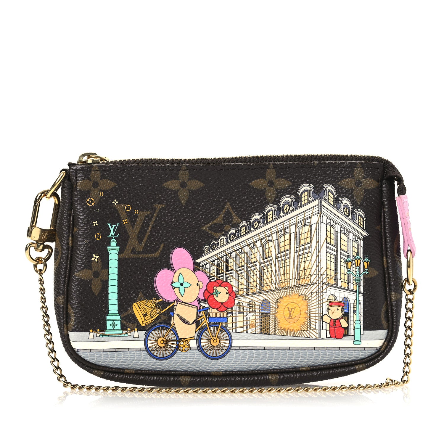 Louis Vuitton Monogram 2022 Christmas Animation Paris Mini Pochette Accessories Pink 8 of 13