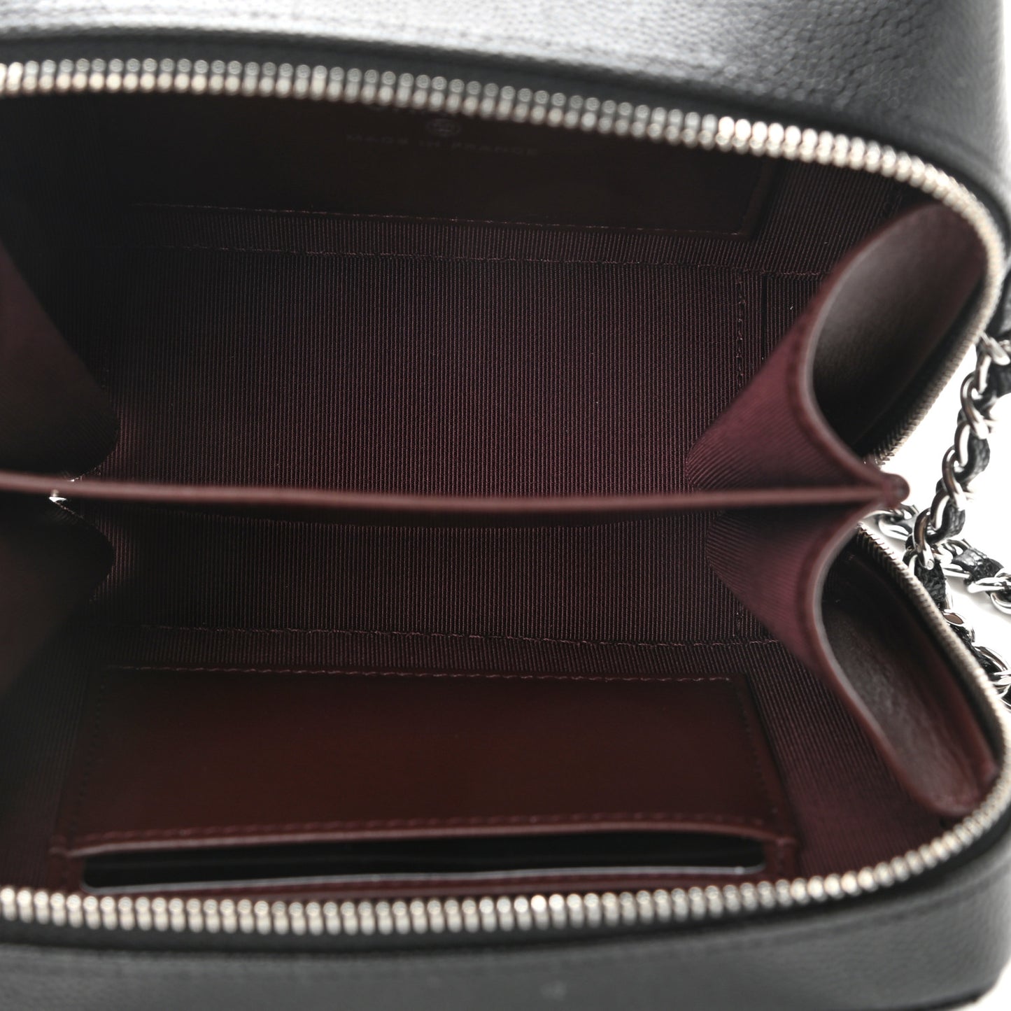 Caviar Quilted CC Vanity Case With Chain Black