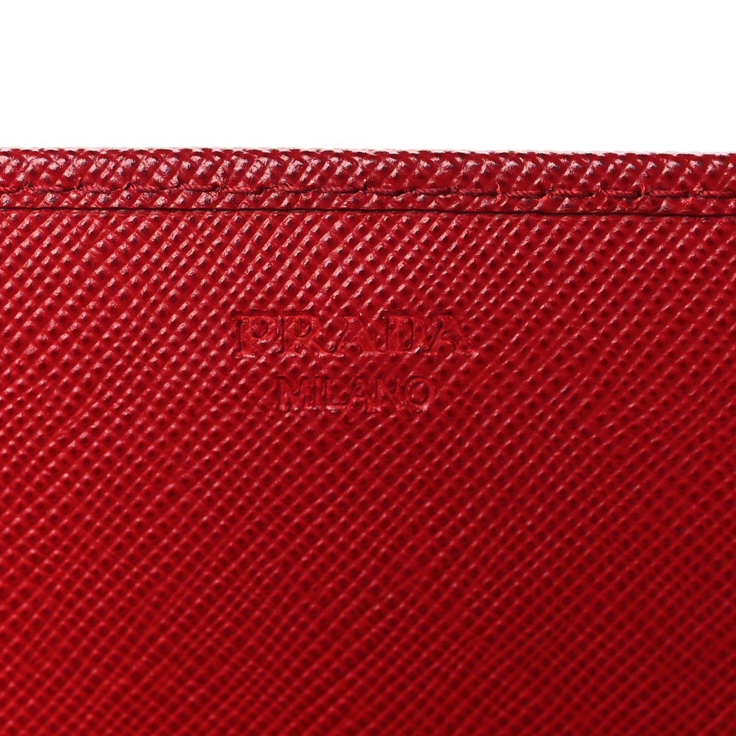 Prada Saffiano Metal Oro Chain Wallet Fuoco 6 of 10