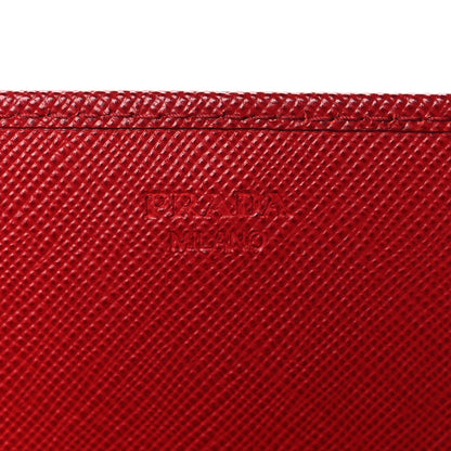 Prada Saffiano Metal Oro Chain Wallet Fuoco 6 of 10