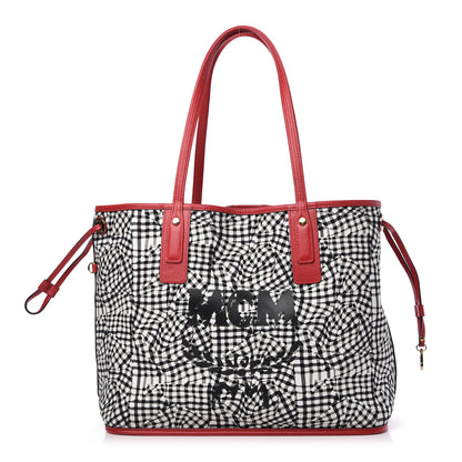 MCM Visetos Medium Liz Reversible Shopper Tote Ruby Red 3 of 11