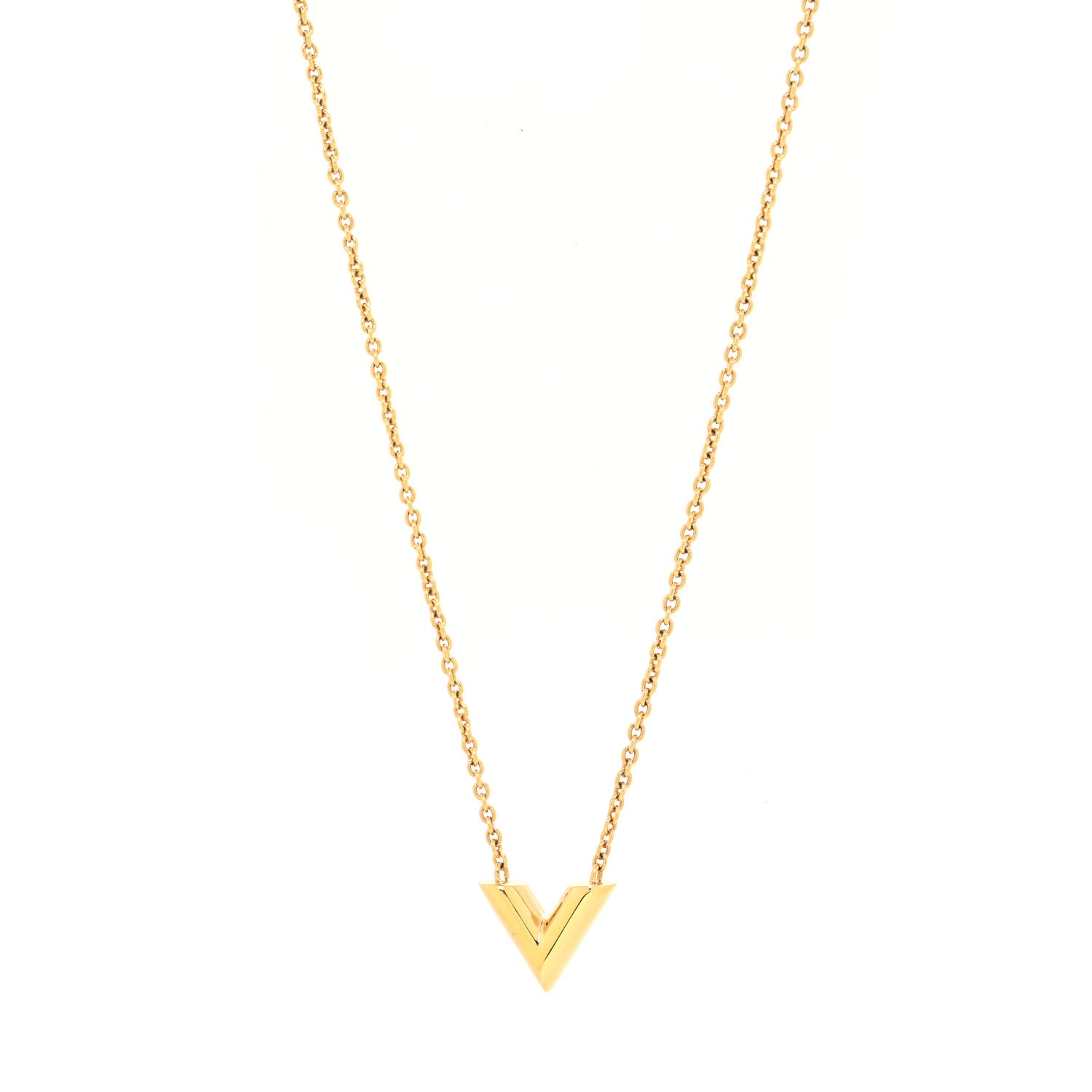 Louis Vuitton Brass Essential V Necklace Gold 1 of 4