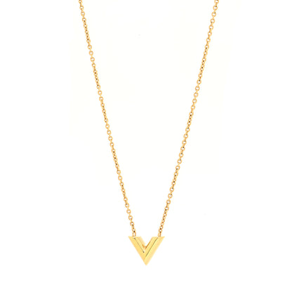 Louis Vuitton Brass Essential V Necklace Gold 1 of 4