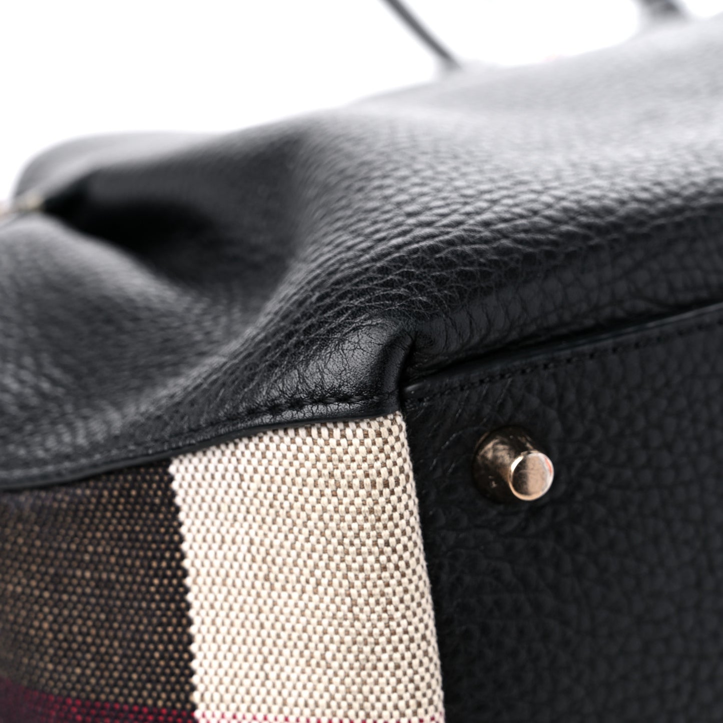Grainy Calfskin House Check Small Maidstone Black