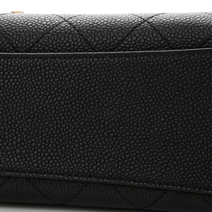 Chanel Grained Calfskin Stitched Flap Black 13 of 16