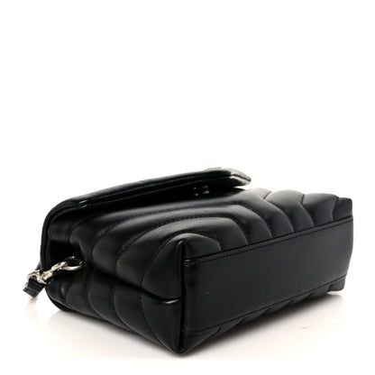 Saint Laurent Calfskin Y Quilted Monogram Toy Loulou Crossbody Bag Black 4 of 11