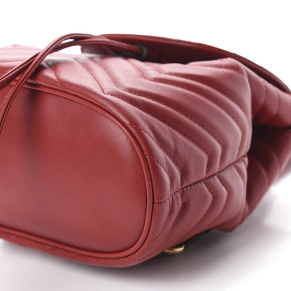 Gucci Calfskin Matelasse GG Marmont Flap Backpack Hibiscus Red 6 of 9