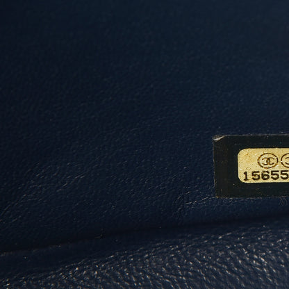 Chanel Caviar Quilted Jumbo Double Flap Navy Blue 8 of 12