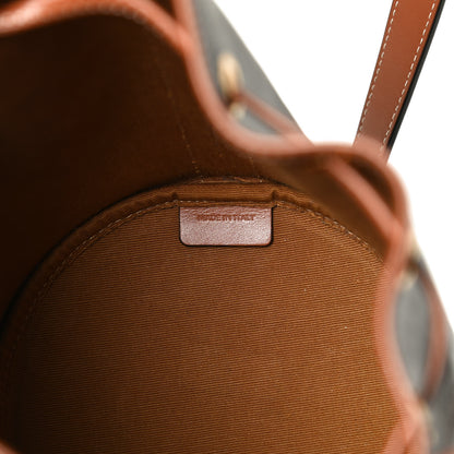 Celine Triomphe Canvas Calfskin Small Drawstring Bucket Bag Tan 7 of 13