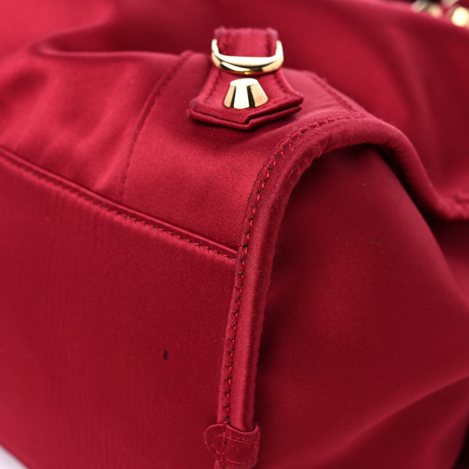 Balenciaga Satin Classic Gold Hardware City Red 9 of 13