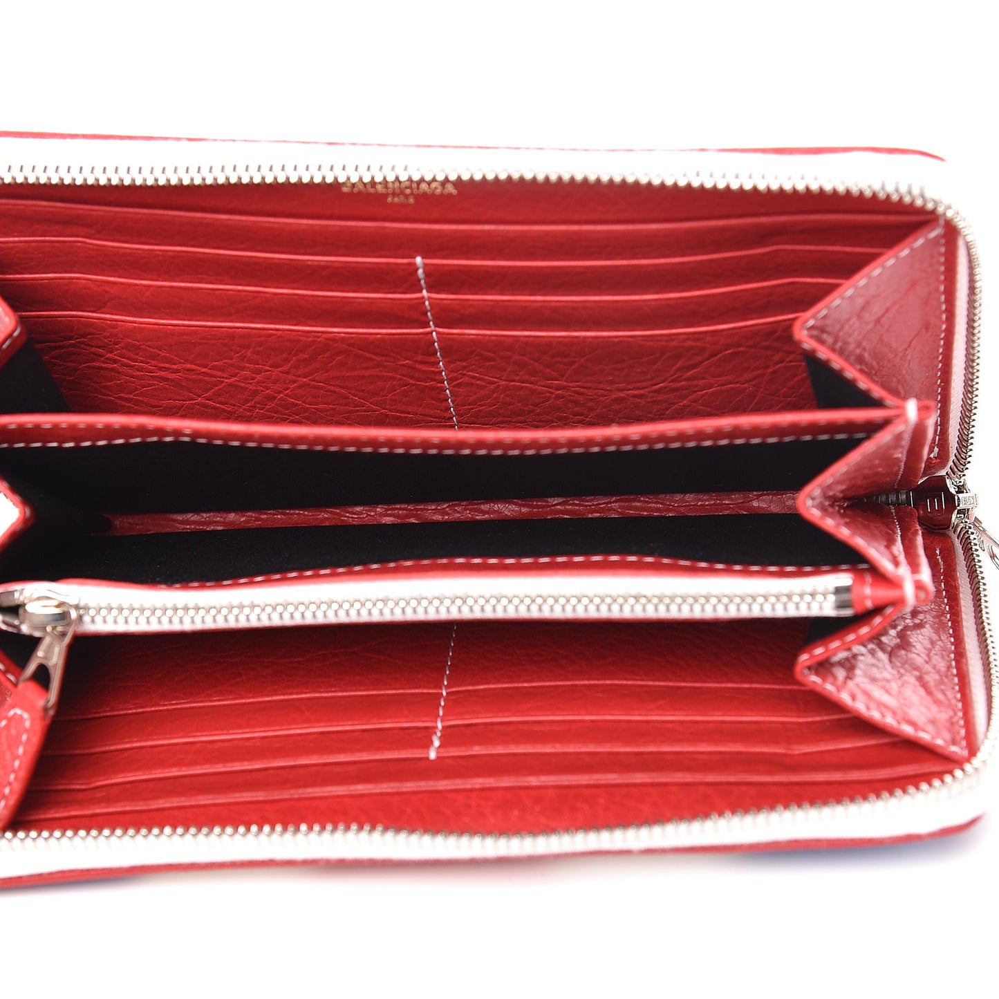 Agneau Arena Multicolore Bazar Continental Zip Around Wallet Bleu White Rouge