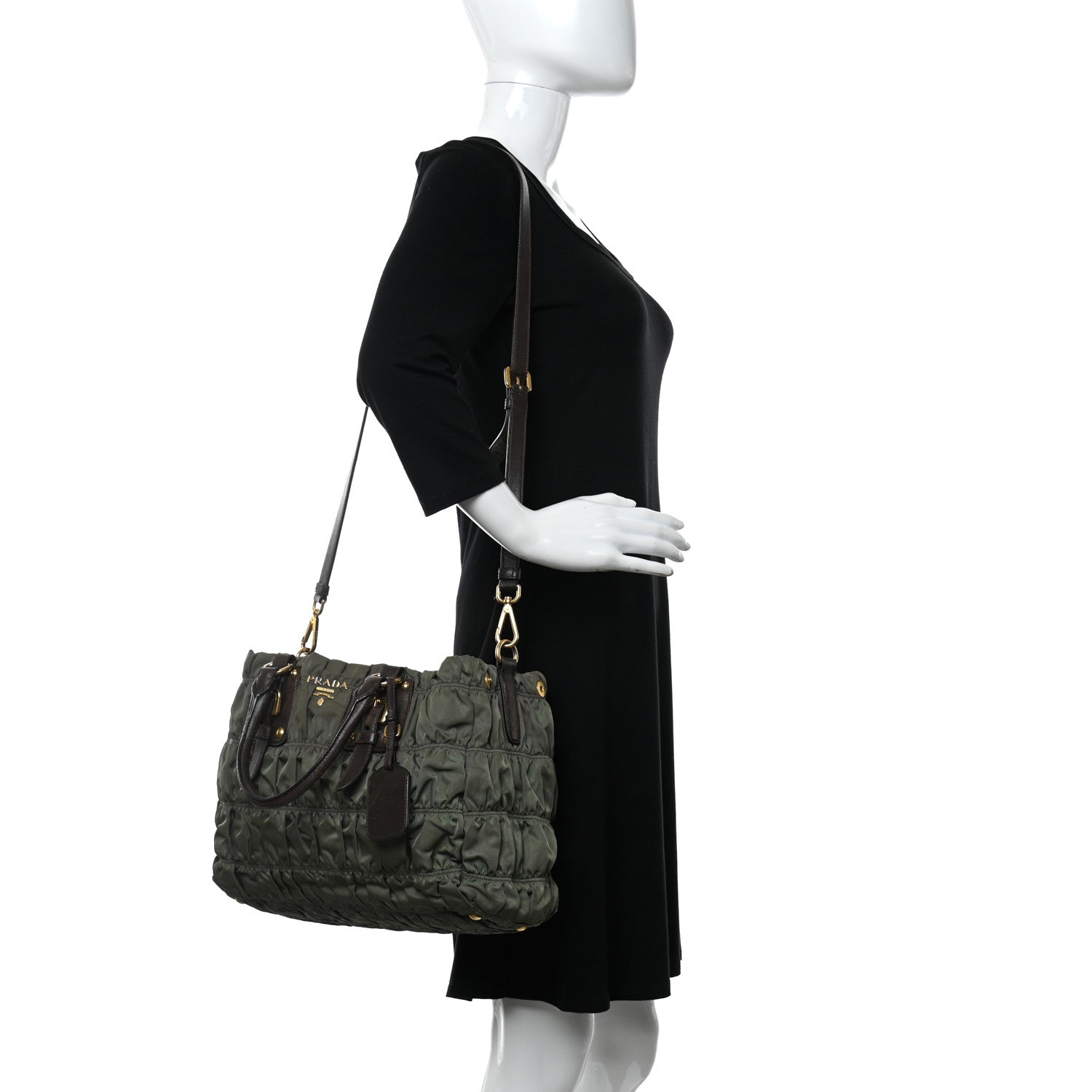 Prada Tessuto Nylon Gaufre Tote Fumo 2 of 10