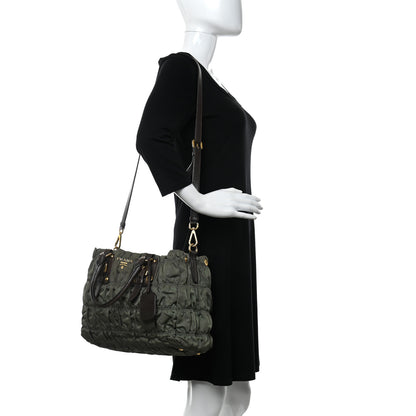 Prada Tessuto Nylon Gaufre Tote Fumo 2 of 10