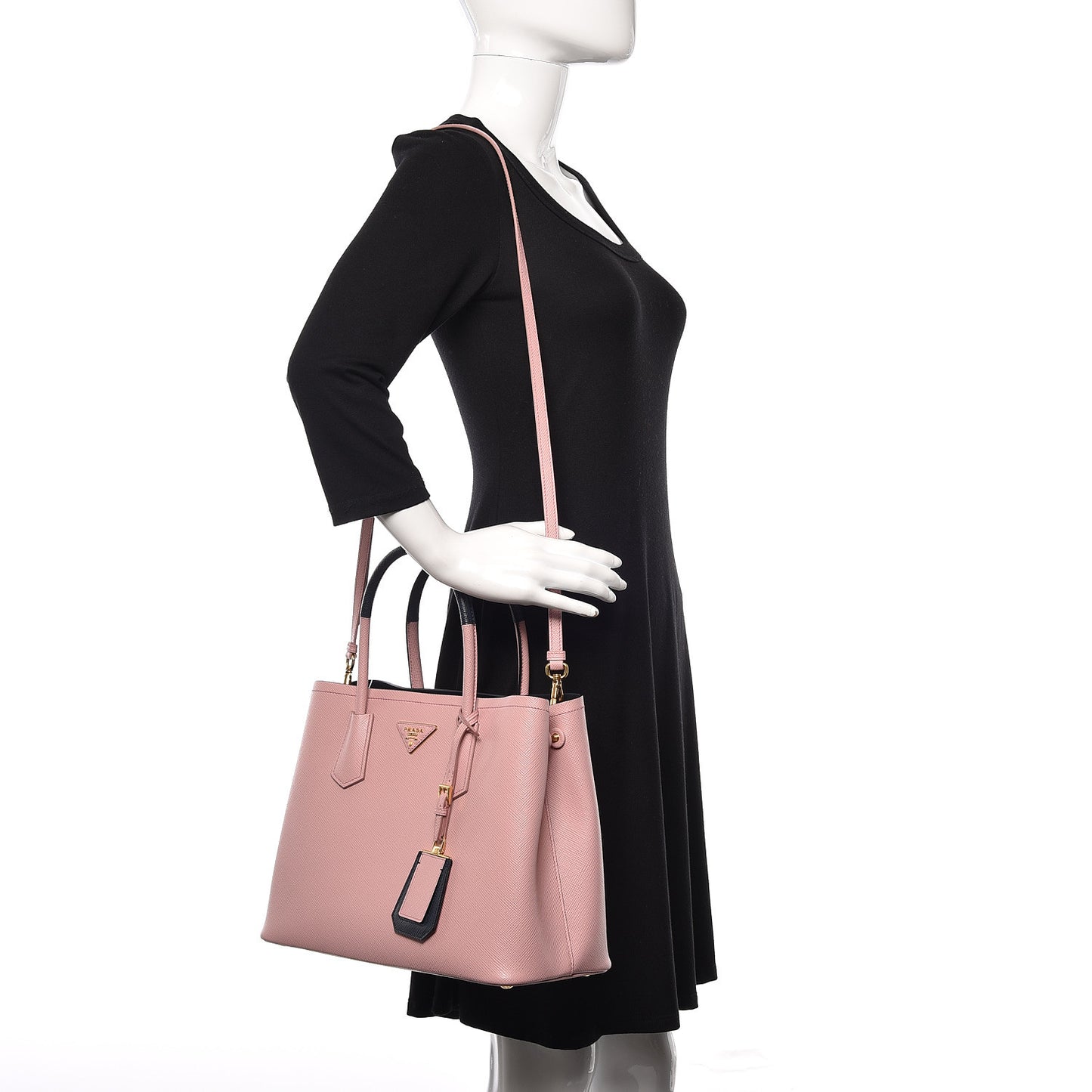 Saffiano Cuir Medium Bi-Color Double Bag Pesco Baltic