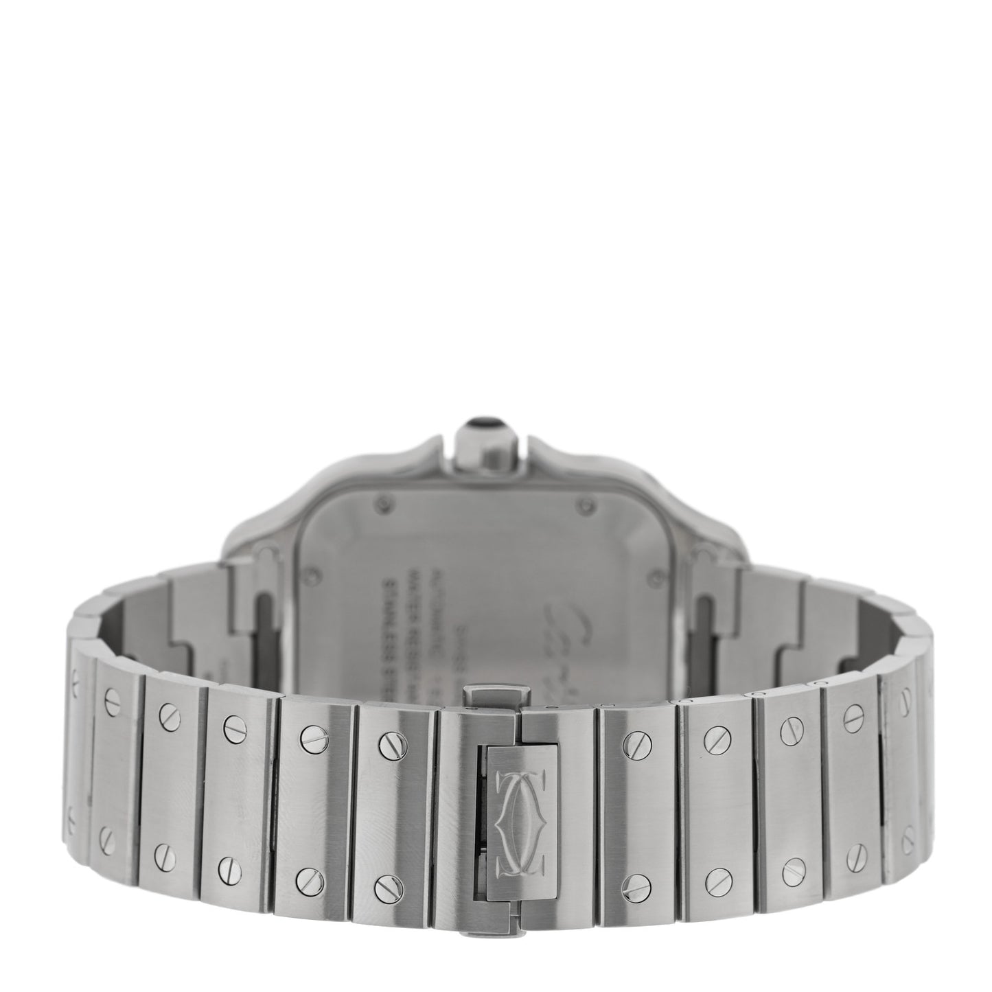 Stainless Steel 39.8mm Santos De Cartier Automatic Watch Black