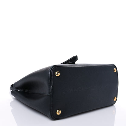 Prada Saffiano Cuir Small Double Bag Black Mughetto 4 of 8