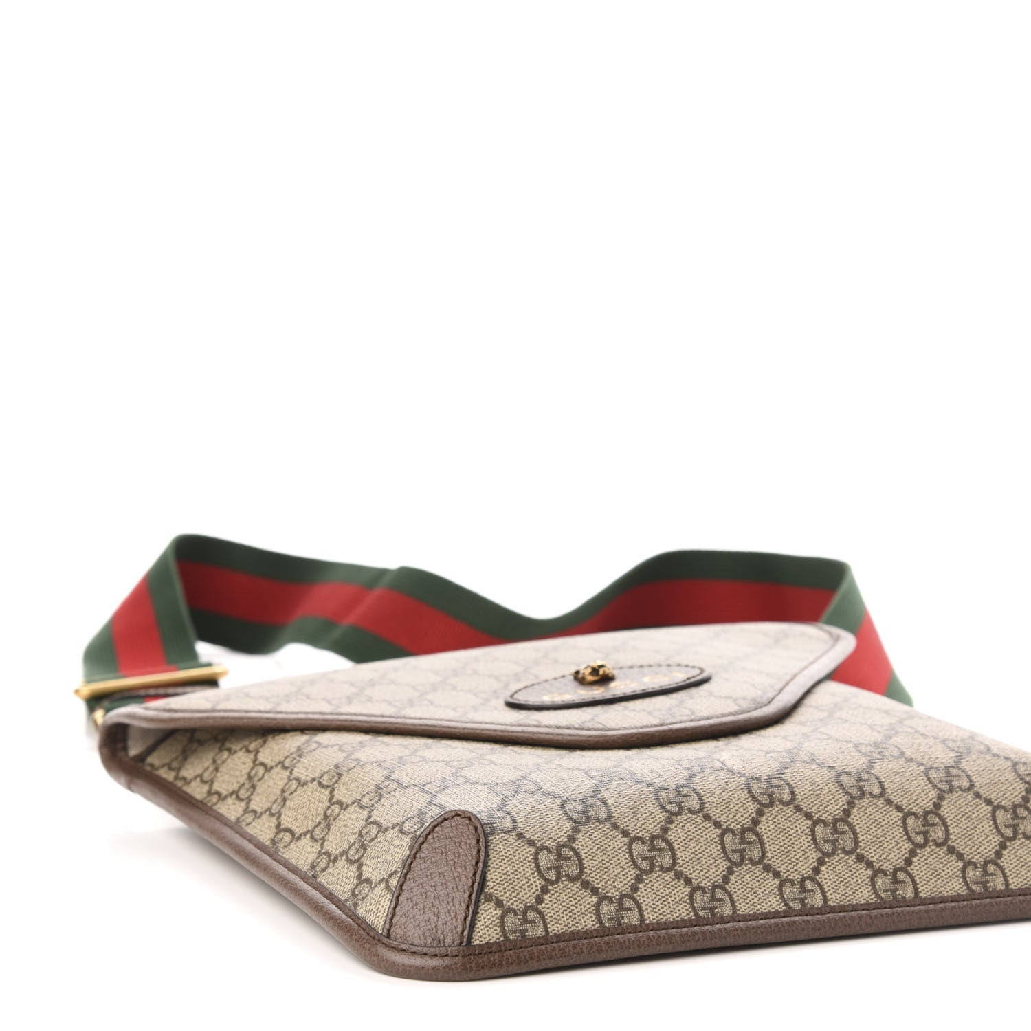 Gucci GG Supreme Monogram Web Medium Neo Vintage Flap Messenger Bag Beige New Acero 9 of 12