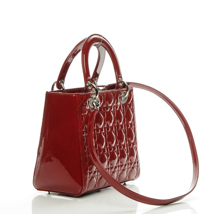 Christian Dior Patent Cannage Medium Lady Dior Red 3 of 6