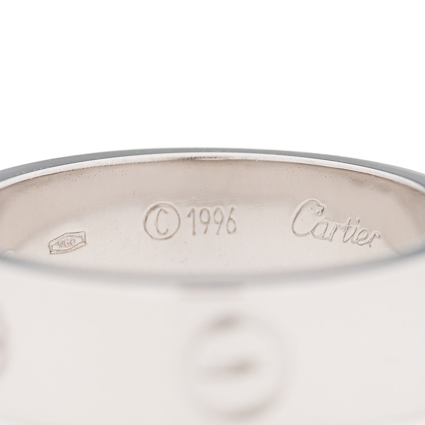 18K White Gold 5.5mm LOVE Ring 57 8