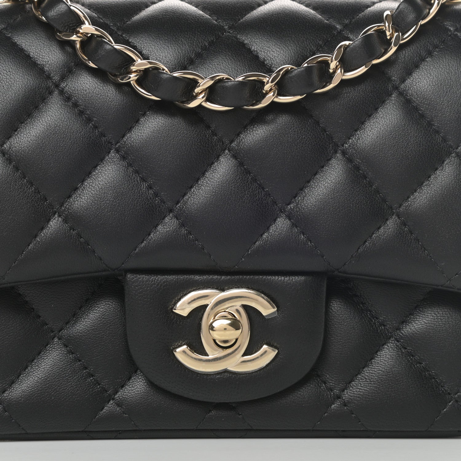 Chanel Lambskin Quilted Mini Square Flap Black 8 of 13