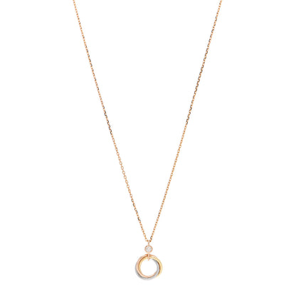 Cartier 18K Pink Yellow White Gold Diamond Trinity Pendant Necklace 1 of 5