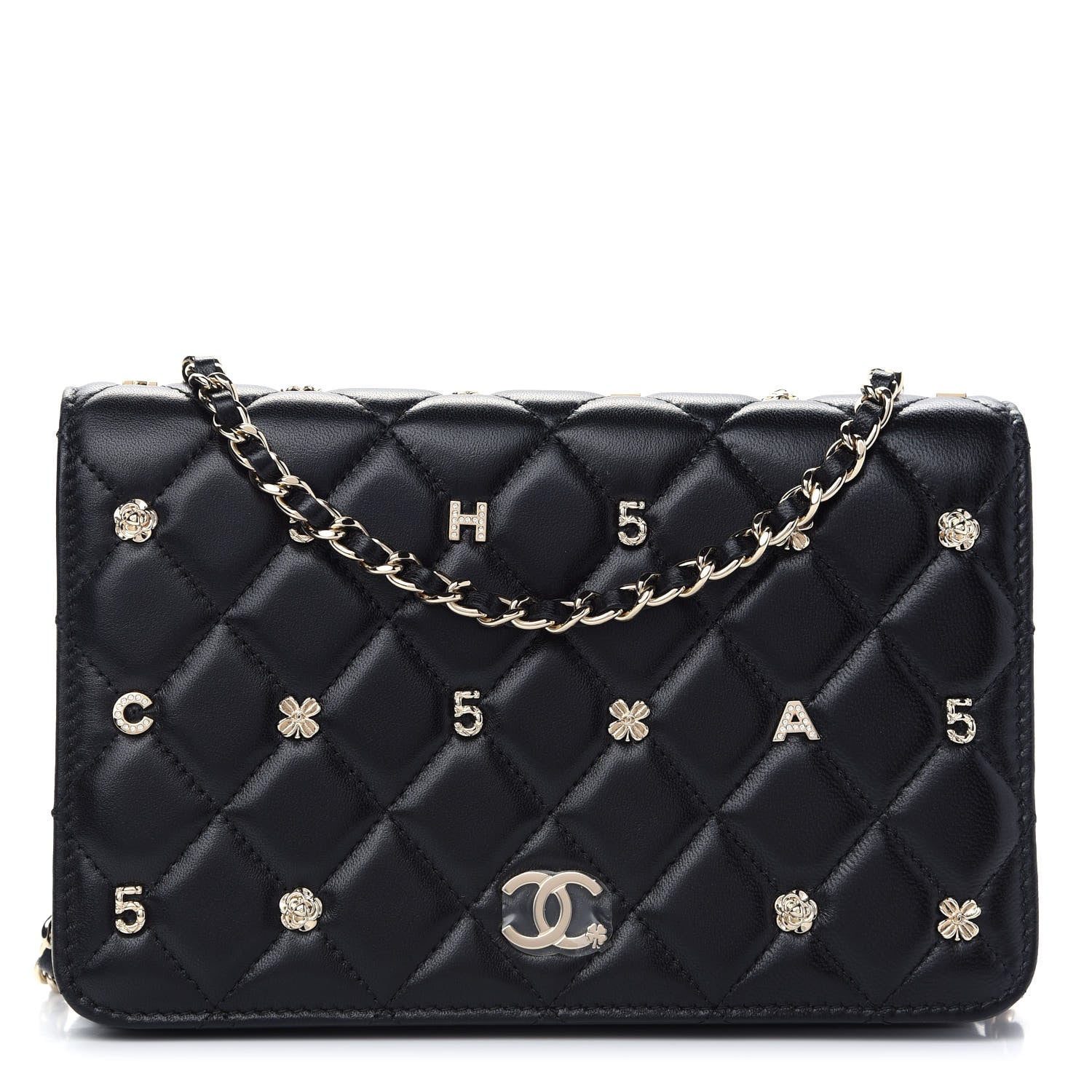 Chanel Lambskin Quilted All About Chanel Wallet On Chain WOC Black 1 of 10