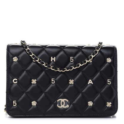 Chanel Lambskin Quilted All About Chanel Wallet On Chain WOC Black 1 of 10