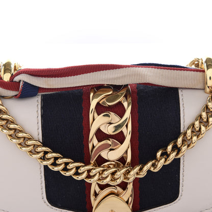 Gucci Calfskin Mini Sylvie Chain Shoulder Bag White 8 of 12