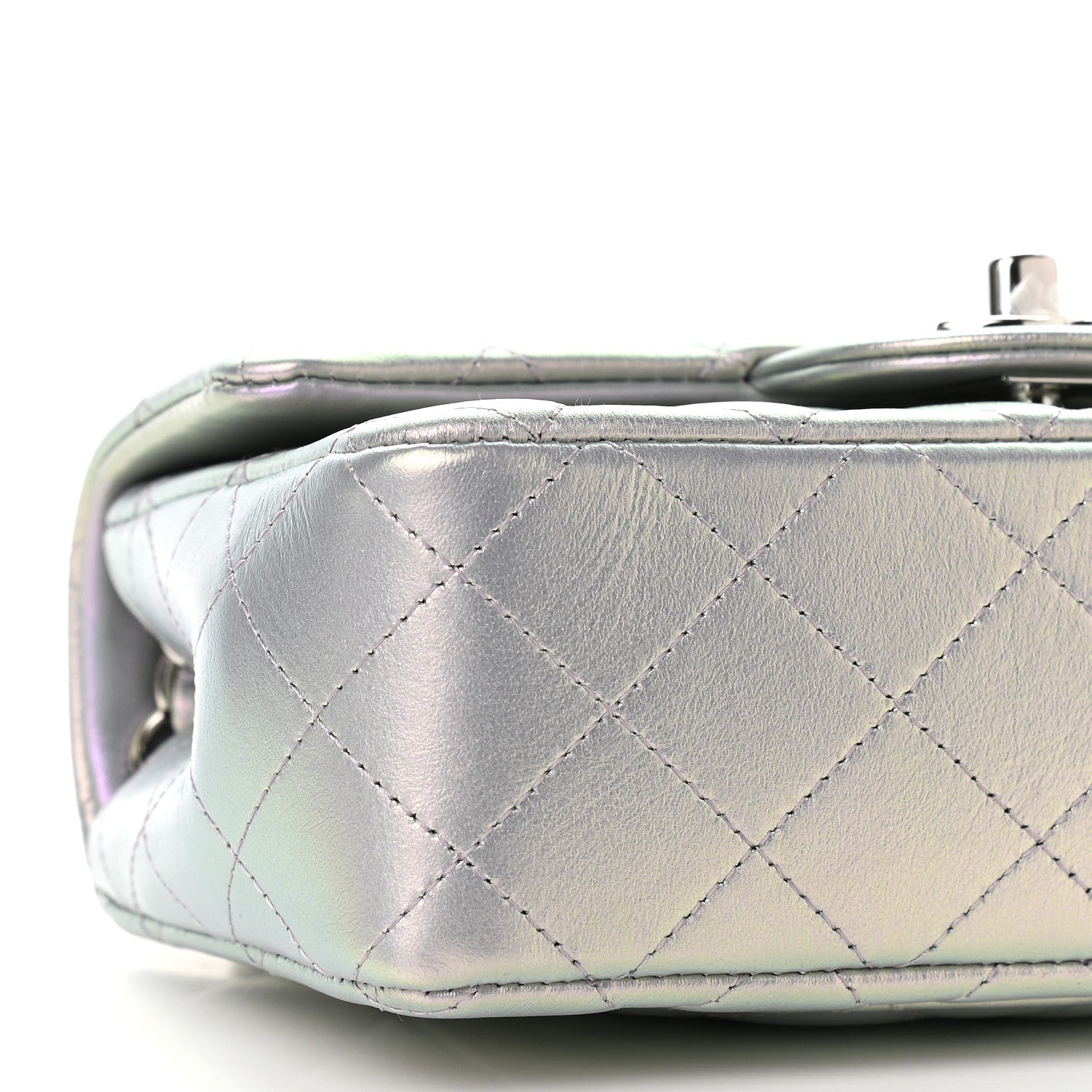 Chanel Iridescent Calfskin Quilted Mini Rectangular Flap Light Purple 8 of 9
