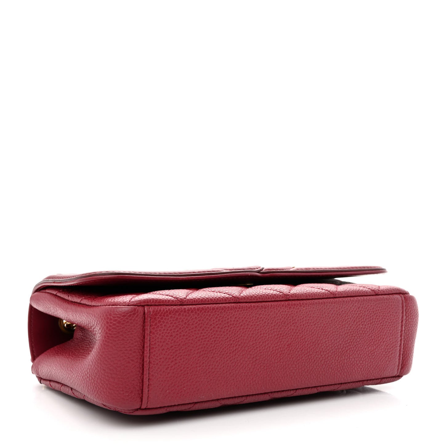 Caviar Quilted Small CC Filigree Flap Burgundy