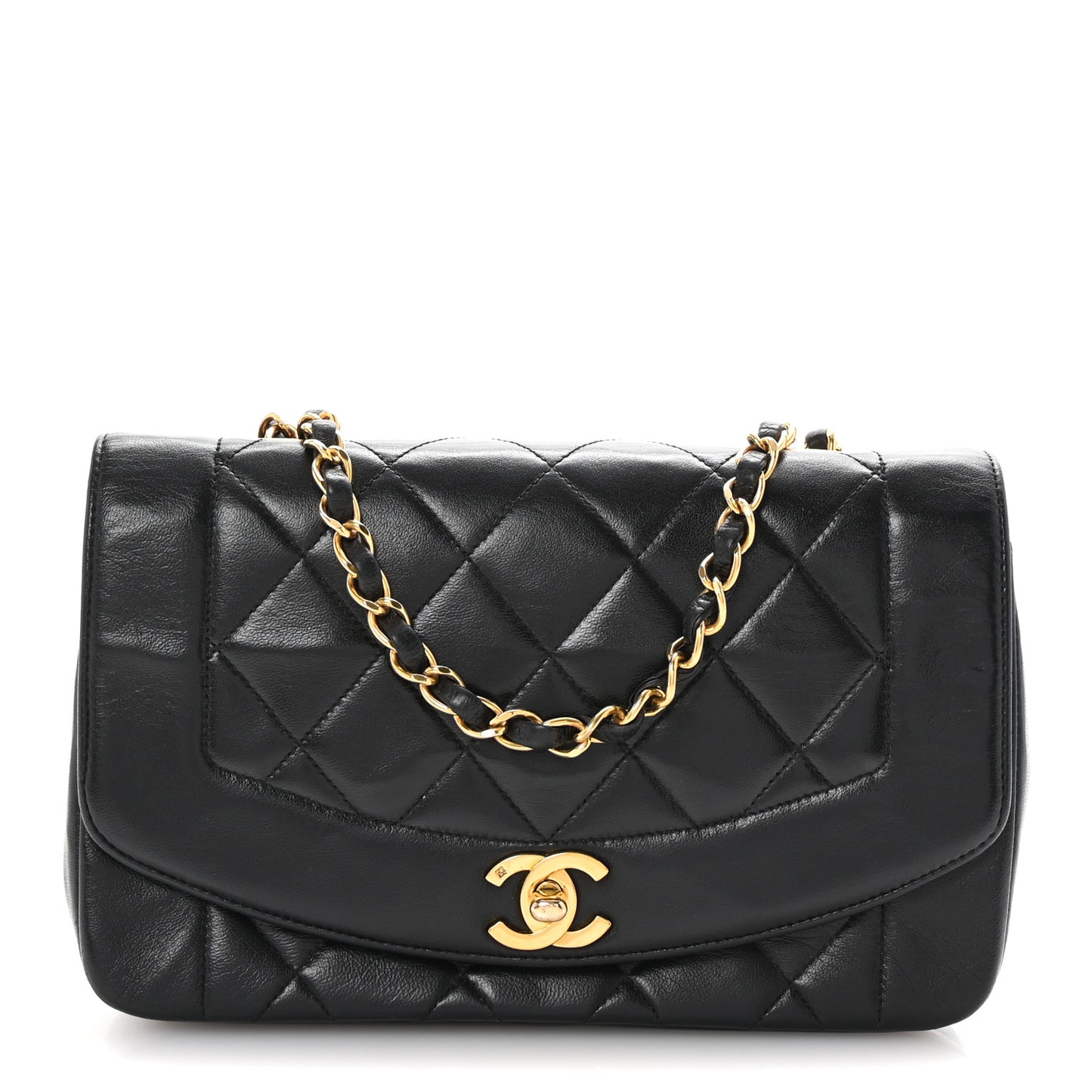 Lambskin Quilted Small Single Flap Black