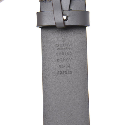 Gucci Calfskin Interlocking G Belt 85 34 Grey 4 of 4