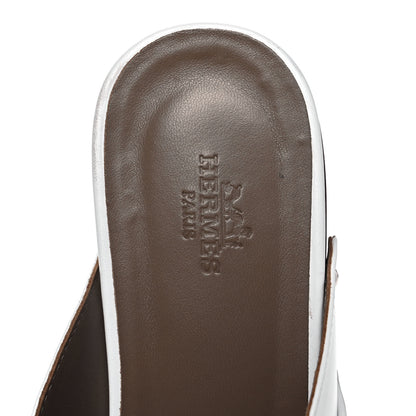 Hermes Calfskin Carlotta Mules 37 White 7 of 8