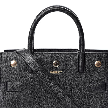 Burberry Grainy Calfskin Mini Two Handle Title Bag Black 6 of 8