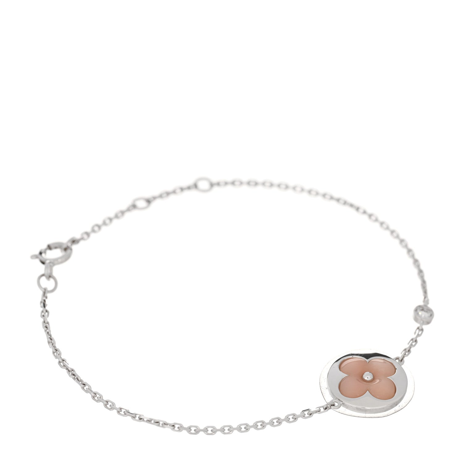 Louis Vuitton 18K White Gold Diamond Pink Opal Color Blossom BB Sun Bracelet 1 of 4