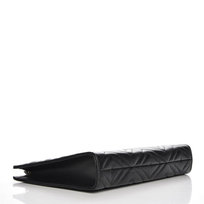 Gucci Calfskin Matelasse Chevron Heart GG Marmont Clutch Black 4 of 7