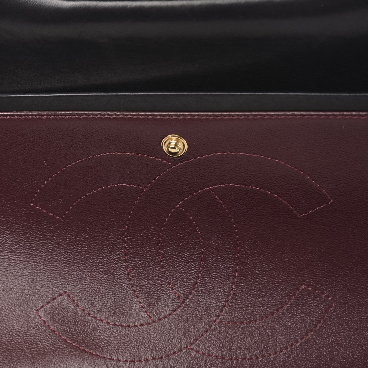 Lambskin Quilted Jumbo Double Flap Black