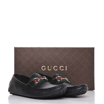 Gucci Road Calfskin Web Womens Horsebit Driver Loafers 35.5 Black 9 of 9