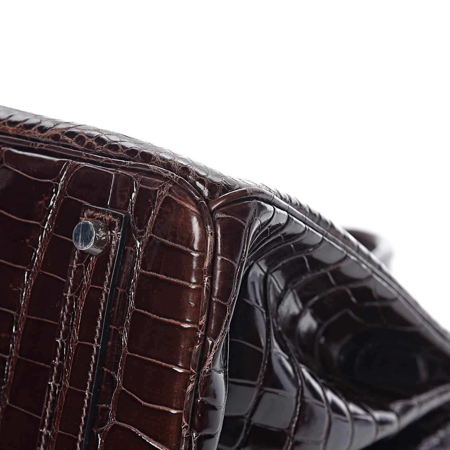 Shiny Porosus Crocodile Birkin 35 Cocoan